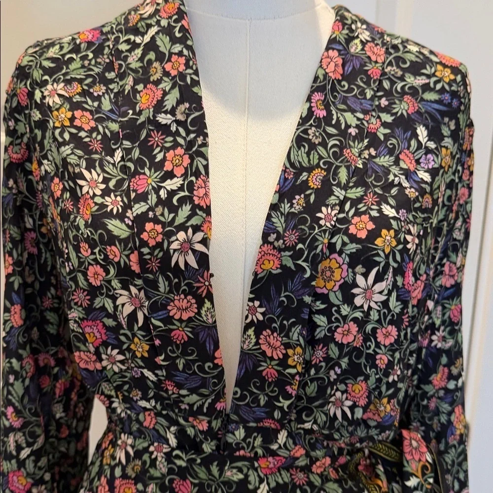FARM Rio Black Floral Romper Size M